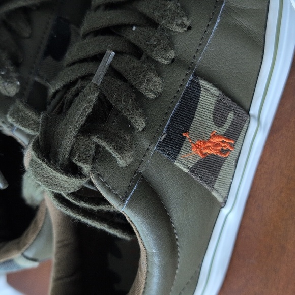 Polo by Ralph Lauren Kids Boys Olive Sneakers Size 2 - Picture 4 of 11